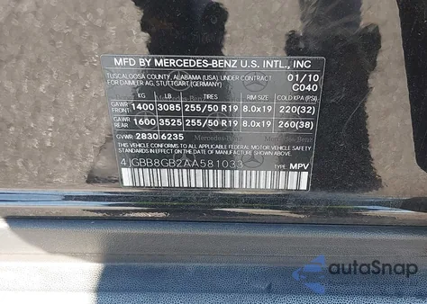 2010 Mercedes-Benz Ml 350 4Matic z USA, uszkodzony, nr VIN 4JGBB8GB2AA581033